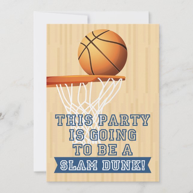 Personalised Basketball Birthday Party Invitations (Front)