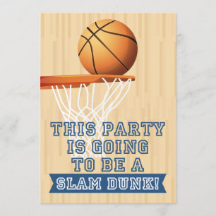 Personalised Basketball Birthday Party Invitations