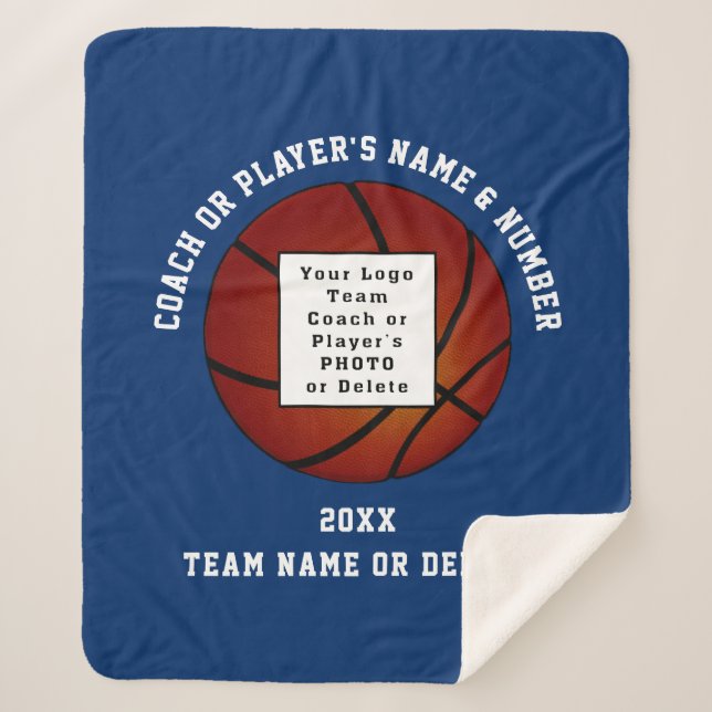 Personalised Basketball Blanket for Players, Coach (Front)
