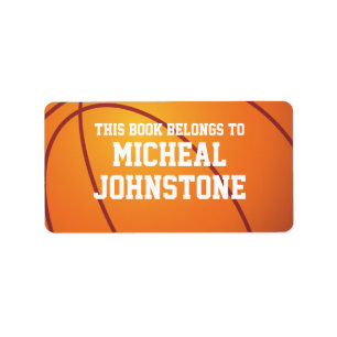 Personalised Basketball Book Plate Label