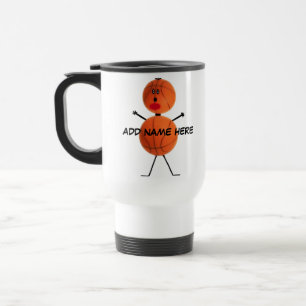 Personalised Basketball Cartoon Travel Mug