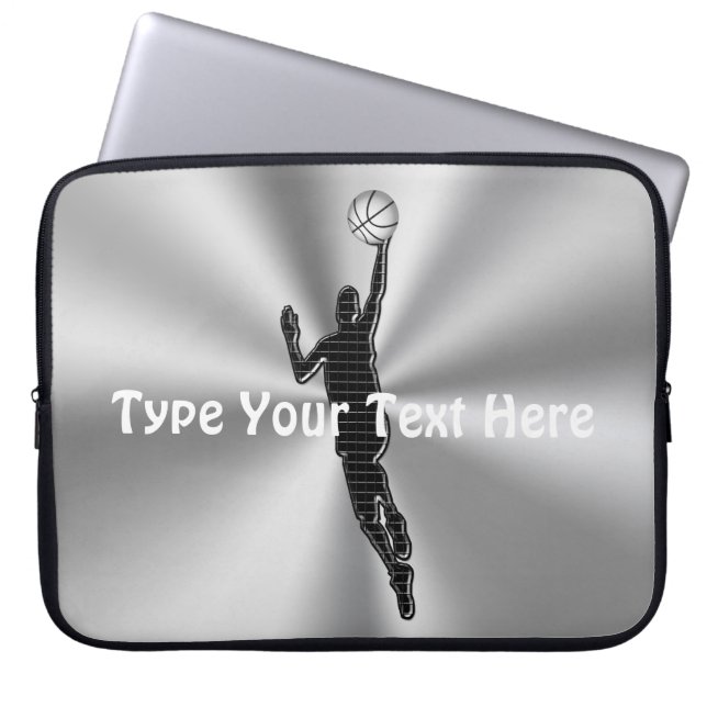 Personalised Basketball Case, 10 to 15 in Laptops Laptop Sleeve (Front)