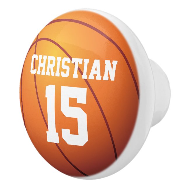 Personalised Basketball Ceramic Knob (Right)