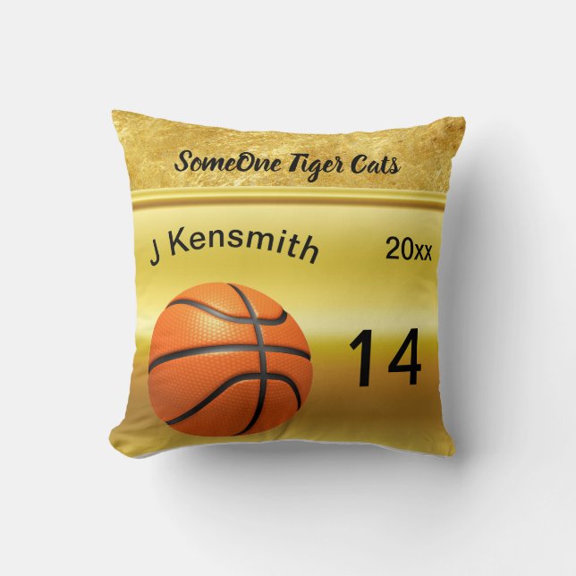 Personalised Basketball Champions League design Cushion (Front)