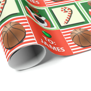 Personalised Basketball Christmas Gift Wrapping Paper