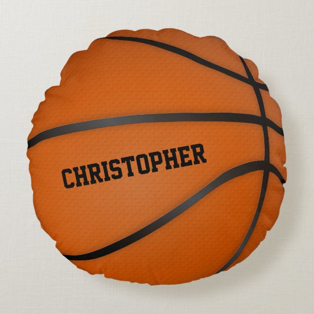Personalised Basketball Circle Round Cushion (Front)