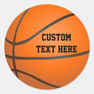 Personalised Basketball Classic Round Sticker