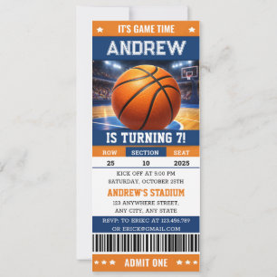 Personalised Basketball Game Ticket Birthday Invitation