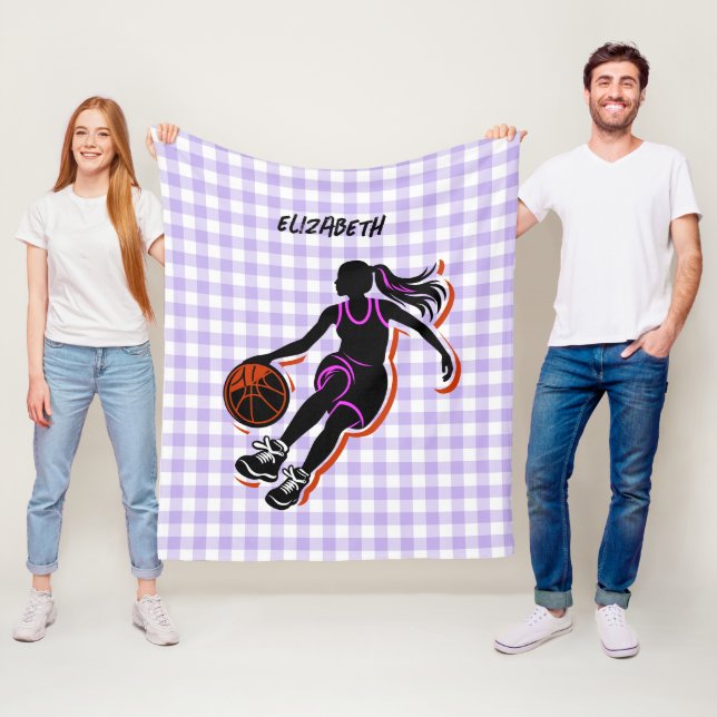 Personalised Basketball Girl Blanket (In Situ)
