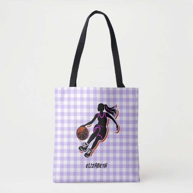 Personalised Basketball Girl Tote Bag (Front)
