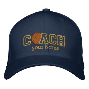Personalised Basketball Golden Coach for your name Embroidered Hat