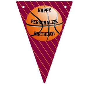 Personalised Basketball Happy Birthday Bunting