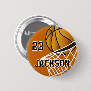 Personalised Basketball Hoop Design 6 Cm Round Badge