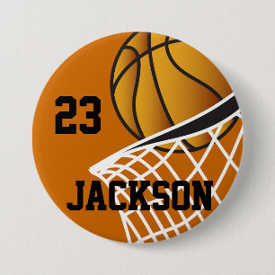 Personalised Basketball Hoop Design 7.5 Cm Round Badge