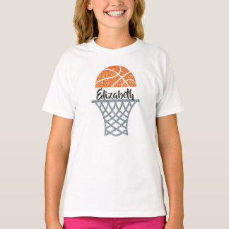 Personalised Basketball Hoop Glitter Shirt