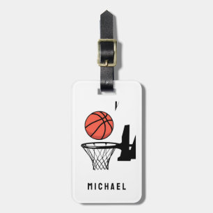 Personalised Basketball Hoop with Ball  Luggage Tag