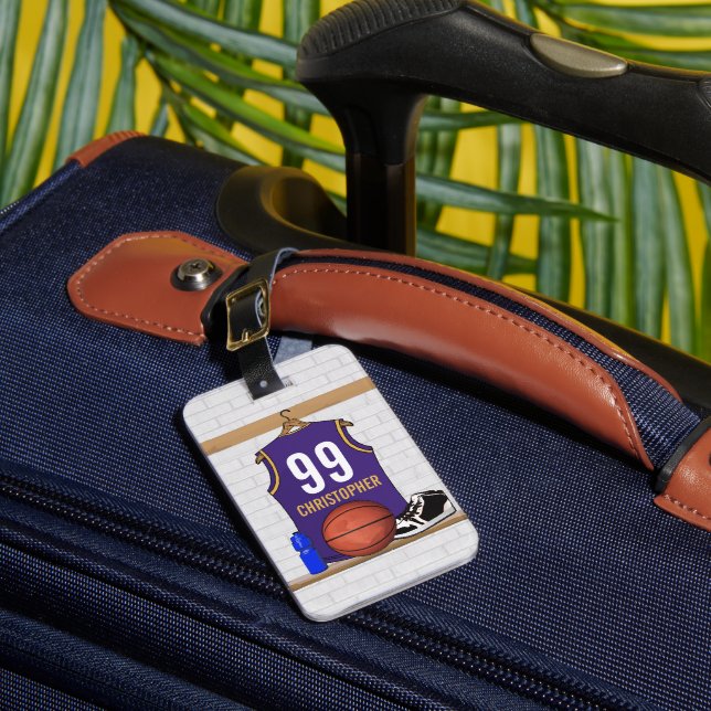 Personalised Basketball Jersey (PG) Luggage Tag (Front Insitu 1)