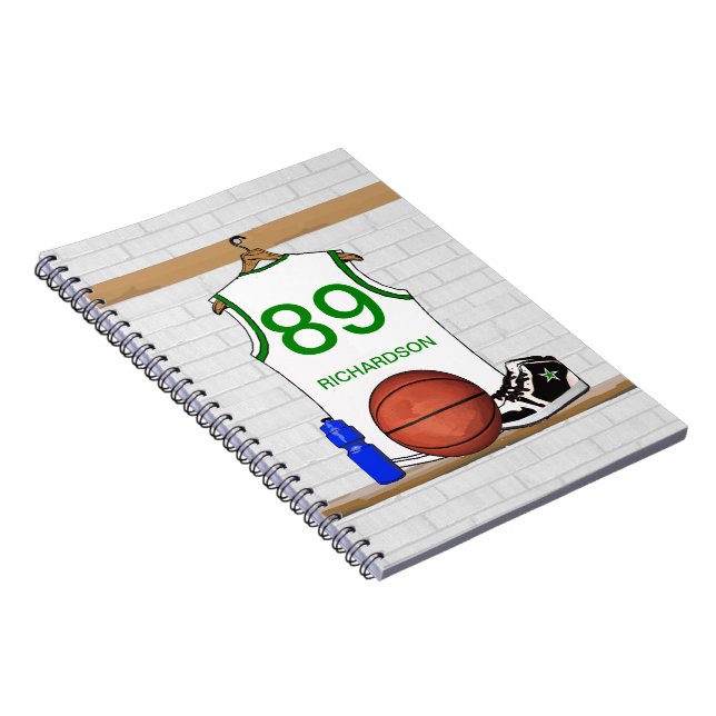 Personalised Basketball Jersey (white) Journal (Right Side)