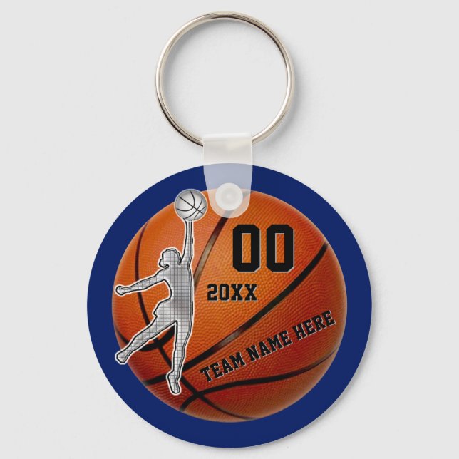 Personalised Basketball Key Chain for Girls TEAM (Front)
