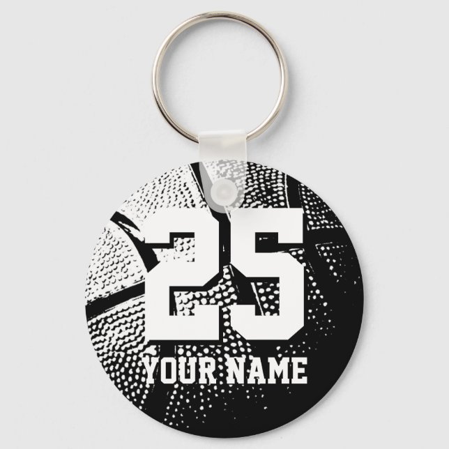 Personalised basketball keychain | name and number (Front)