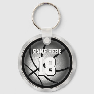 Personalised Basketball Keychains Black and Silver