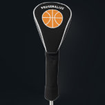 Personalised basketball logo golf driver cover<br><div class="desc">Personalised basketball logo golf driver cover gift for golfers. Modern design with ball icon. Bold sports typography template for name or monogram letters. Classy Father's day or Birthday gift idea for dad or grandpa. Trendy golfing accessories for men and women who love playing golf. Protect your golf clubs with monogrammed...</div>
