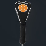Personalised basketball logo golf driver cover<br><div class="desc">Personalised basketball logo golf driver cover gift for golfers. Modern design with ball icon. Bold sports typography template for name or monogram letters. Classy Father's day or Birthday gift idea for dad or grandpa. Trendy golfing accessories for men and women who love playing golf. Protect your golf clubs with monogrammed...</div>