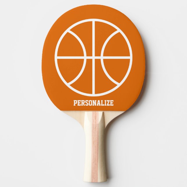 Personalised basketball logo ping pong paddle (Front)