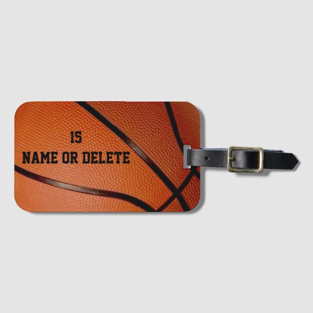 Personalised Basketball Luggage Tags (Front Horizontal)