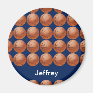 Personalised Basketball Magnet, Blue background Magnet