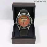Personalised Basketball Men's Wrist Watch<br><div class="desc">This personalised men's wristwatch is the perfect way to show your love for the game of basketball. The watch features a custom-designed basketball dial with your name,  position played,  and the EST You can also add a faux electronic signature to make the watch truly your own.</div>