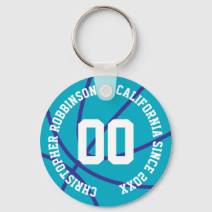 Personalised Basketball Modern Key Ring