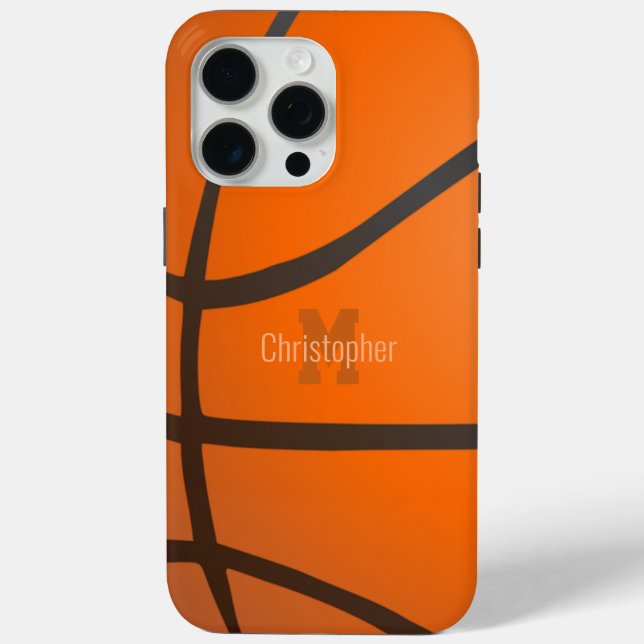 Personalised Basketball Monogram Initials Name Case-Mate iPhone Case (Back)