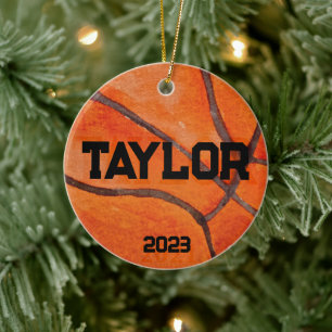 Personalised Basketball Mum Christmas Ceramic Tree Decoration
