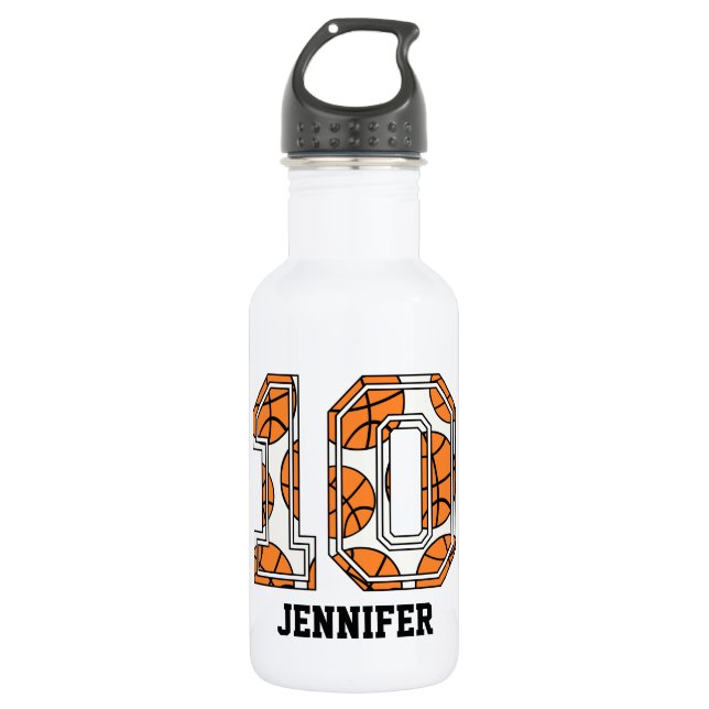 Personalised Basketball Number 10 532 Ml Water Bottle (Front)