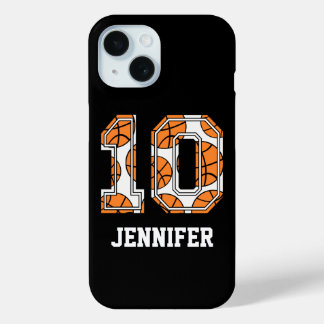 Personalised Basketball Number 10 iPhone 15 Case