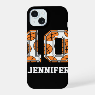 Personalised Basketball Number 10 iPhone 15 Case