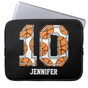 Personalised Basketball Number 10 Laptop Sleeve