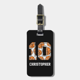 Personalised Basketball Number 10 Luggage Tag