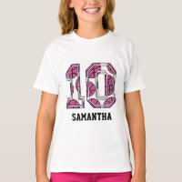 Personalised Basketball Number 10 Pink and White