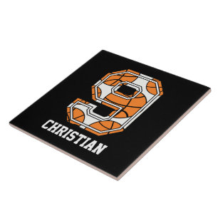 Personalised Basketball Number 9 Tile