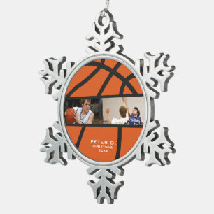 Personalised Basketball Ornament – Photo Snowflake