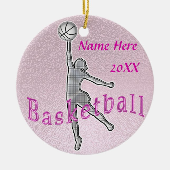 Personalised Basketball Ornaments  YEAR and NAME (Front)