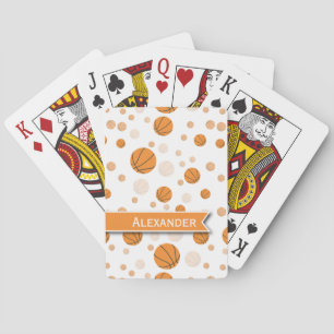 Personalised Basketball Pattern on White Playing Cards