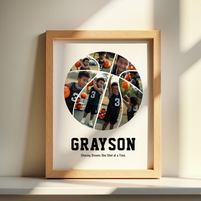 Personalised Basketball Photo Collage Poster (Creator Uploaded)