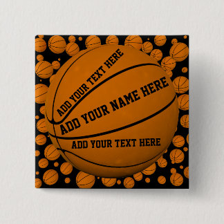 Personalised Basketball pinback buttons