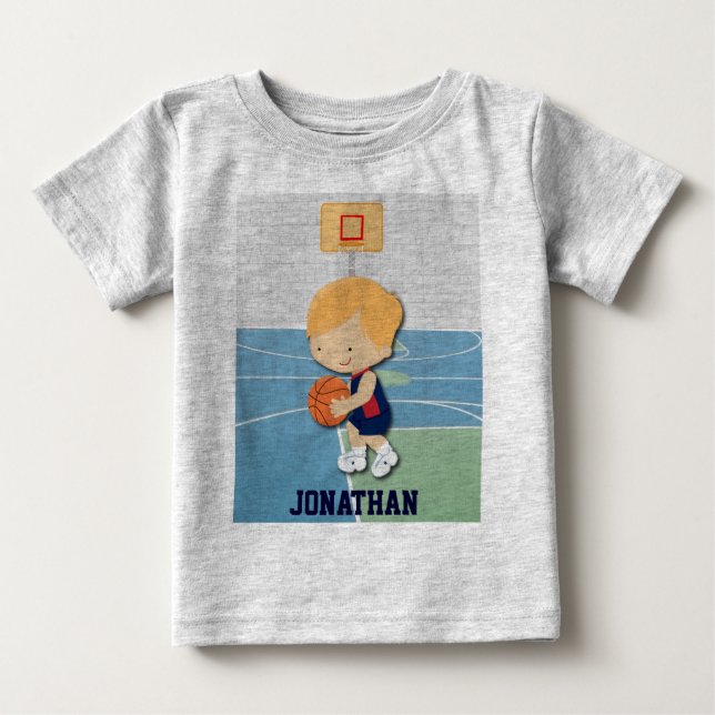 Personalised basketball player cartoon Toddler Baby T-Shirt (Front)
