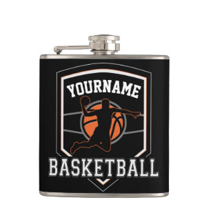 Personalised Basketball Player NAME Slam Dunk Team Hip Flask