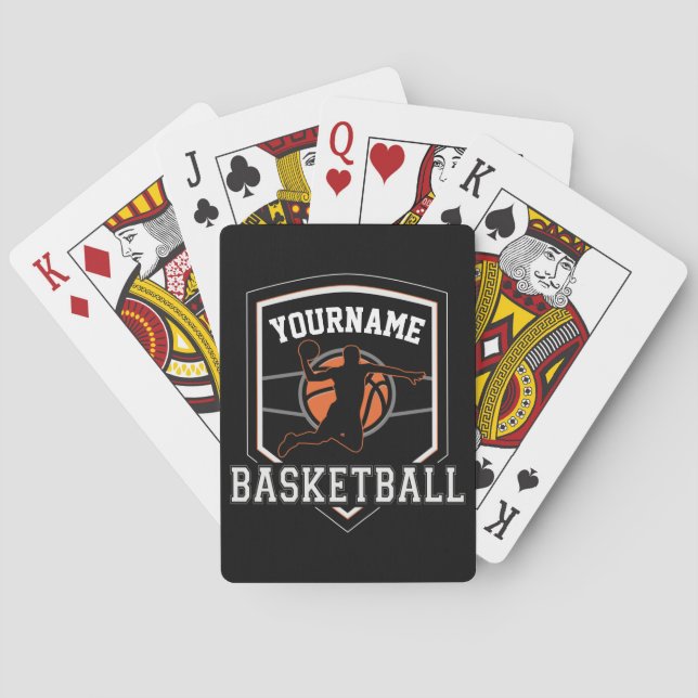 Personalised Basketball Player NAME Slam Dunk Team Playing Cards (Back)