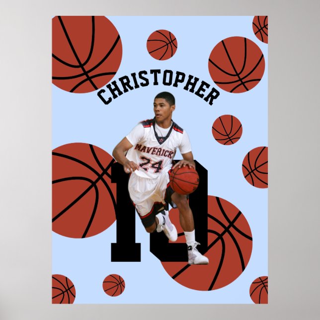 Personalised Basketball Player Poster (Front)